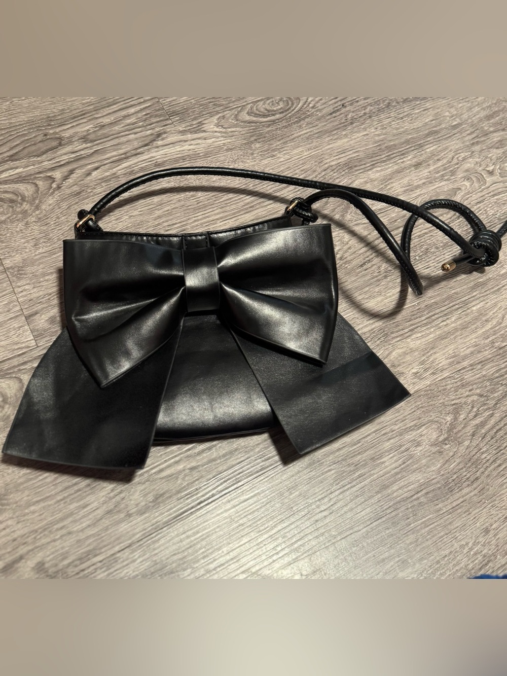 Black Bow Accent Crossbody Bag - Women